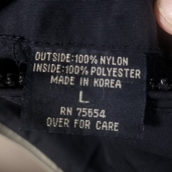 Abercrombie Fitch Vest Men Large Navy Blue Gray Reversible Nylon Fleece Full Zip - Picture 12 of 15